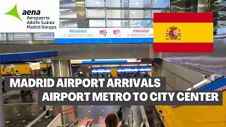 MADRID AIRPORT (MAD) Schengen Arrivals & Transfer to Airport Metro into City Center