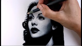Drawing Hedy Lamarr in Colored Pencil - Time-Lapse | Jasmina Susak