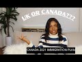 Canada Or UK? Canada 2021 immigration Plan