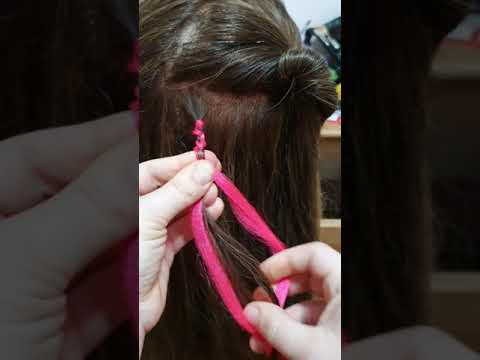 how to make braids with color hair extensions איך לקלוע צמות עם תוספות שיער צבעוניות