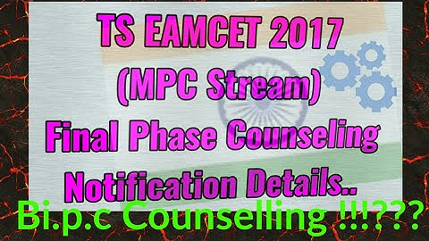 TS EAMCET Final phase counseling Dates 2017 notification