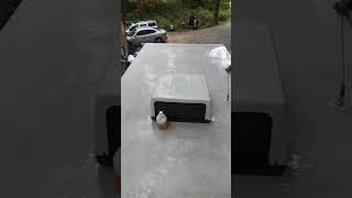 Scrubbing scum off 26' Salem rv roof.