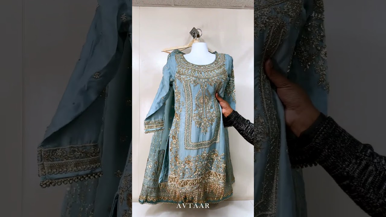 Light Blue Tassel Gharara