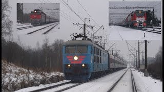 Пассажирские поезда на станции Горы и перегоне Мга - Горы (Ленобласть) + ЧС6 вновь в строю!