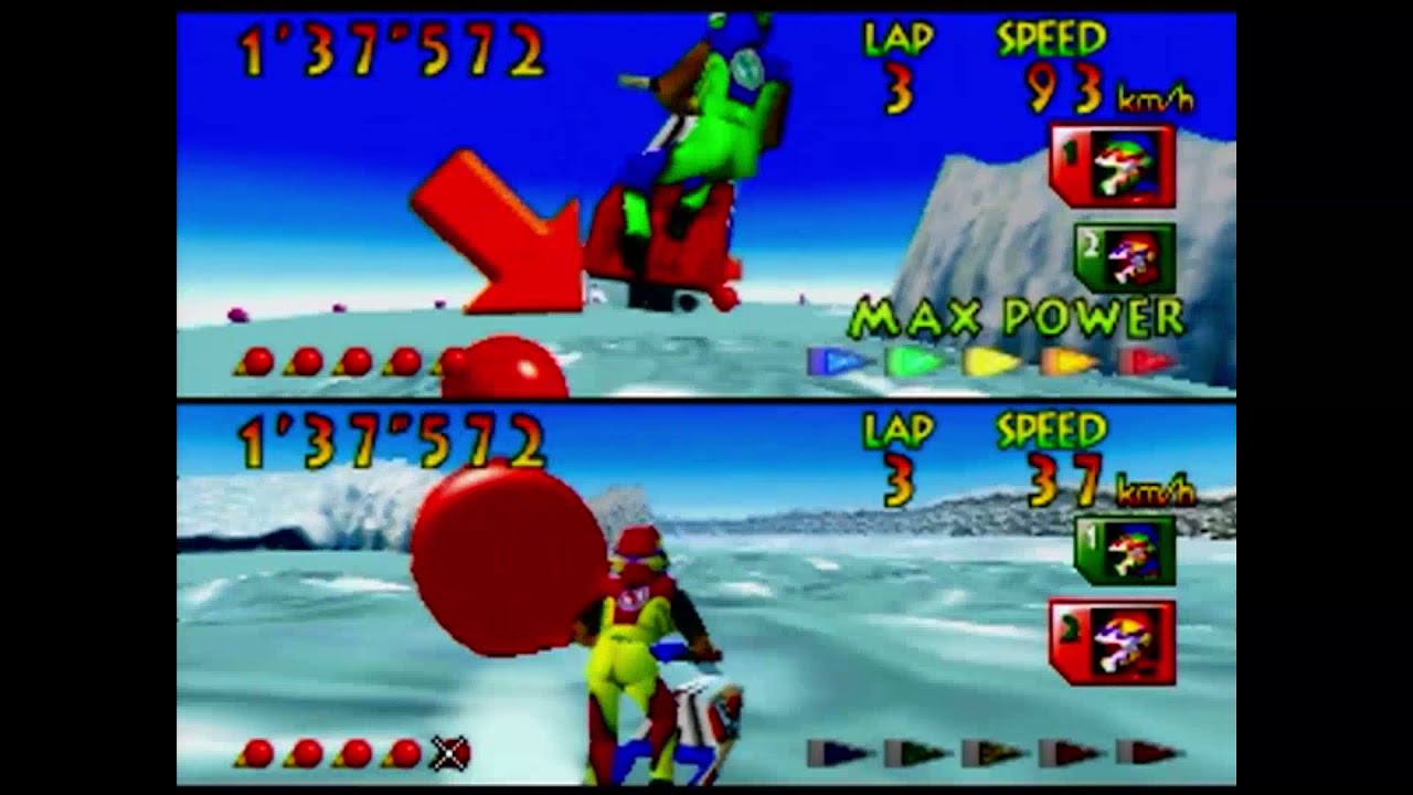 Wave Race 64 - 2P Vs. Mode (Actual N64 Capture)