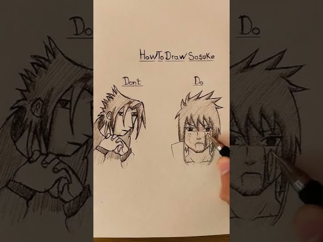 How to Draw Sasuke Uchiwa✍📔✍🏻😂 class=