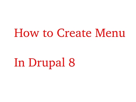 Create Menu Drupal 8