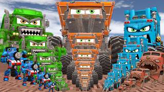 All Size Small To Large Rock Jaw Monster Truck Double Drill Compactor Thomas Train Amy in Maze EP 11 screenshot 4