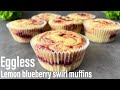 Eggless lemon blueberry swirl muffins  lemon blueberry muffins  blueberry muffins  best bites