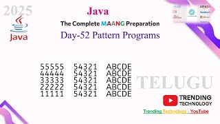 Day-52 Java Pattern Programming Made Easy: Practice Programs on Control Statements #bsktrending