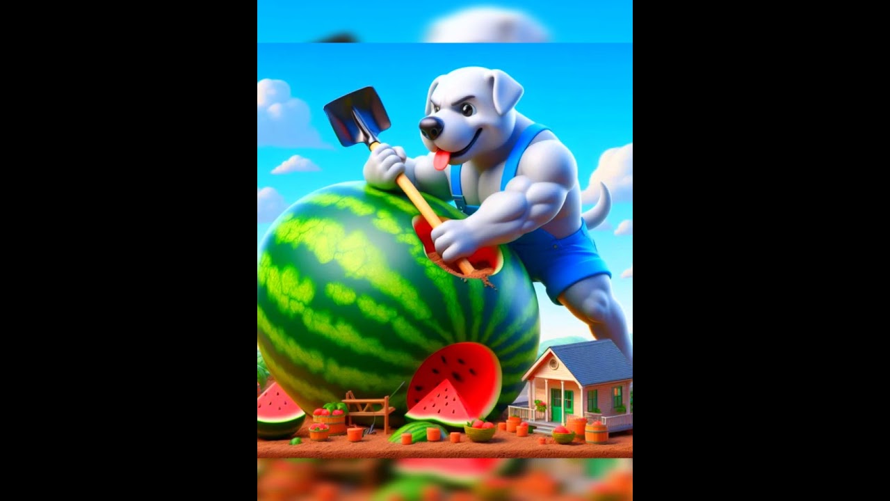 Cute Dog And Watermelon House #funny #shorts #viral #edit #cute #cat #viralvideo #pets #animals #ai