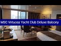 MSC Virtuosa Yacht Club Deluxe Balcony Suite 14012 Room Tour