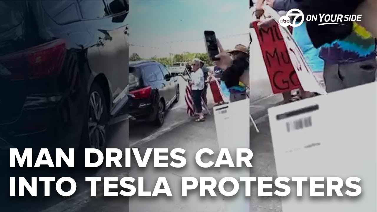 A man is facing charges after trying to drive his car into protesters ...