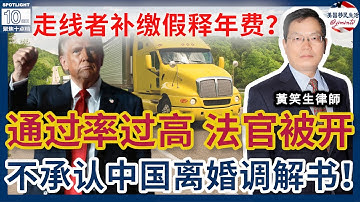 走线者补缴假释年费$1000 ？六移民法官通过率太高被川普开除！移民局不承认中国境内离婚调解书！查出第二国籍导致公民否决！卡车司机驾照的最新法律分析：C8卡也危险！829最新诉讼案解析|美国移民生活