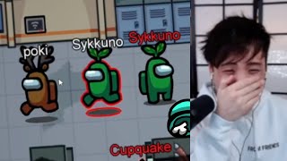 Sykkuno & Friends TWINS Among Us | Valkyrae Streamer of the Year | Sykkuno visits Aria's basement