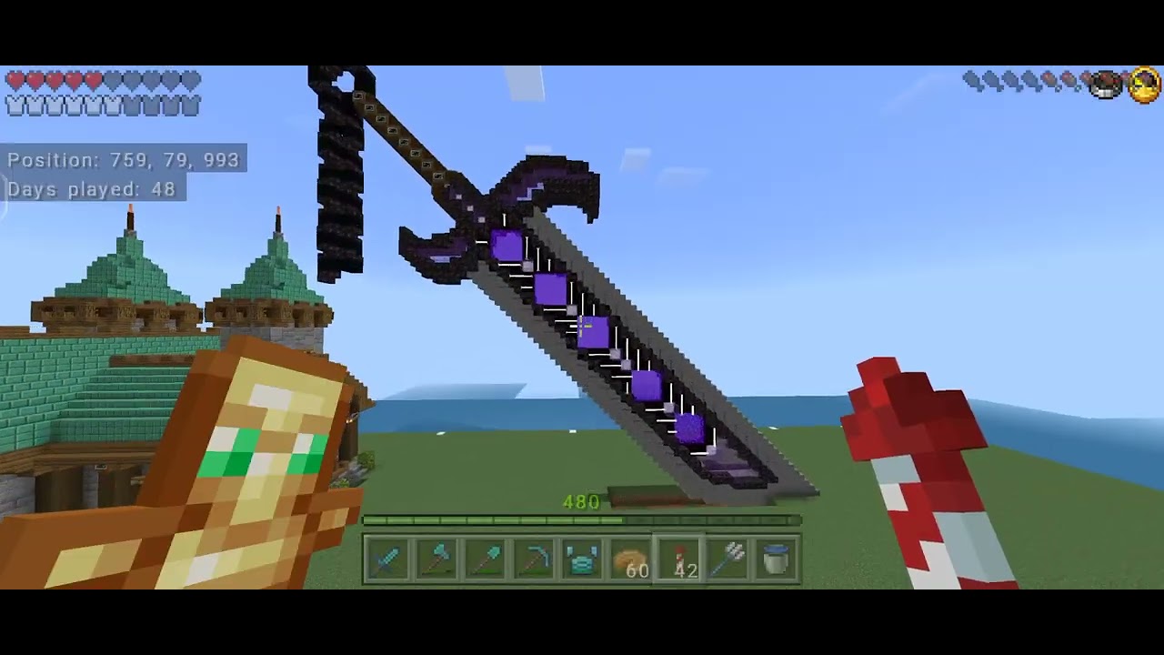I Made A Big Sword Nether Portal In My Minecraft Hardcore Pocket ...