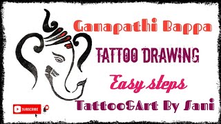 Ganpati Bappa Tattoo Drawing Easy Steps