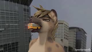 Macro Furry Hyena Vore Bus