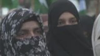 Women In Karachi Protest Against India Hijab Ban