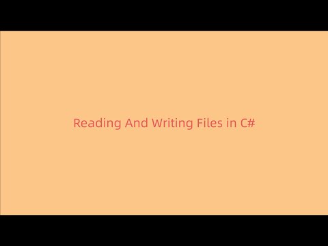 Reading and Writing Files in  C#
