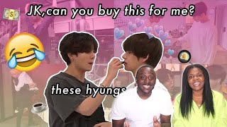 Jungkook acting like the hyung of BTS | Couples Reaction