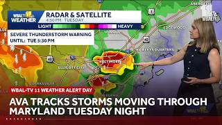 Severe storms moving into the Baltimore area