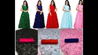 Stylish Soft Net Women's Gowns and Sarees | CoD | RV Collections screenshot 5