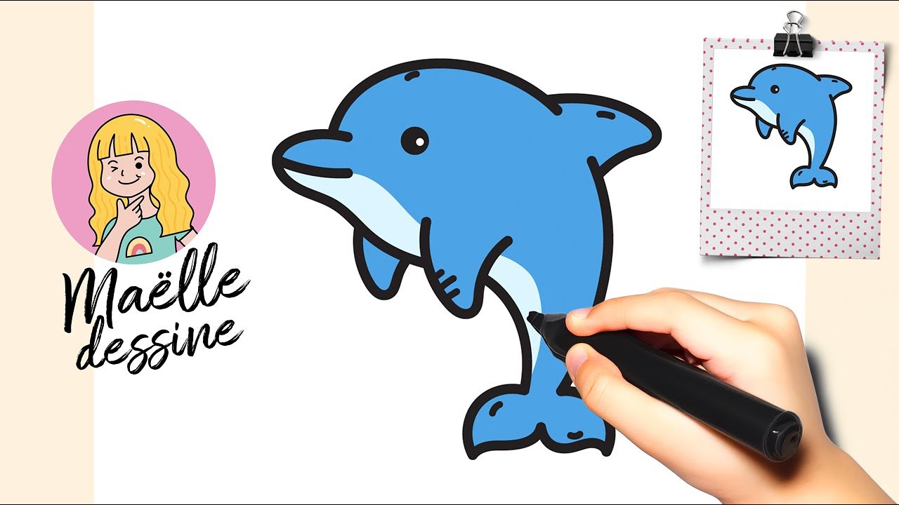 Apprendre à Dessiner un Dauphin Facilement avec Maëlle | Tutoriel Pas à