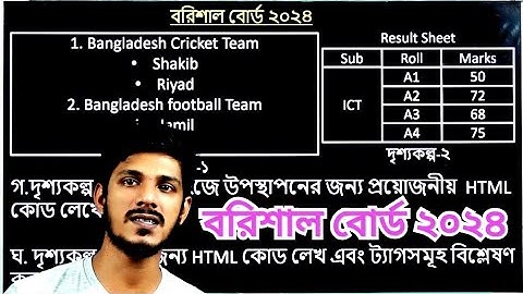 #html_cq_solve || Barishal Board 2024 || #hsc_ict || বরিশাল বোর্ড ২০২৪ ||