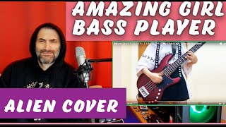 Fami 現役JKが「エイリアンエイリアン 」スラップしてベース弾いてみた/ふぁみ。 [alien alien Bass cover] reaction