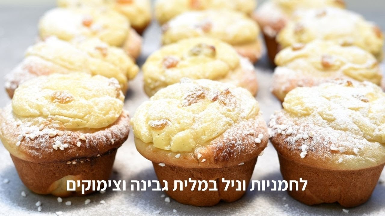 לחמניות וניל במלית גבינה וצימוקים