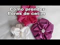 COMO PRENDER FLORES DE CETIM EM TOALHAS?Aprenda de forma fácil como deixar flor de cetim bem presa