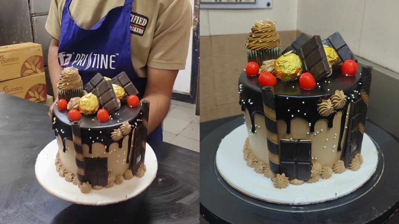 how to make a cake chocolate cake | chocolate cake recipe | 1 kg chocolate cake design