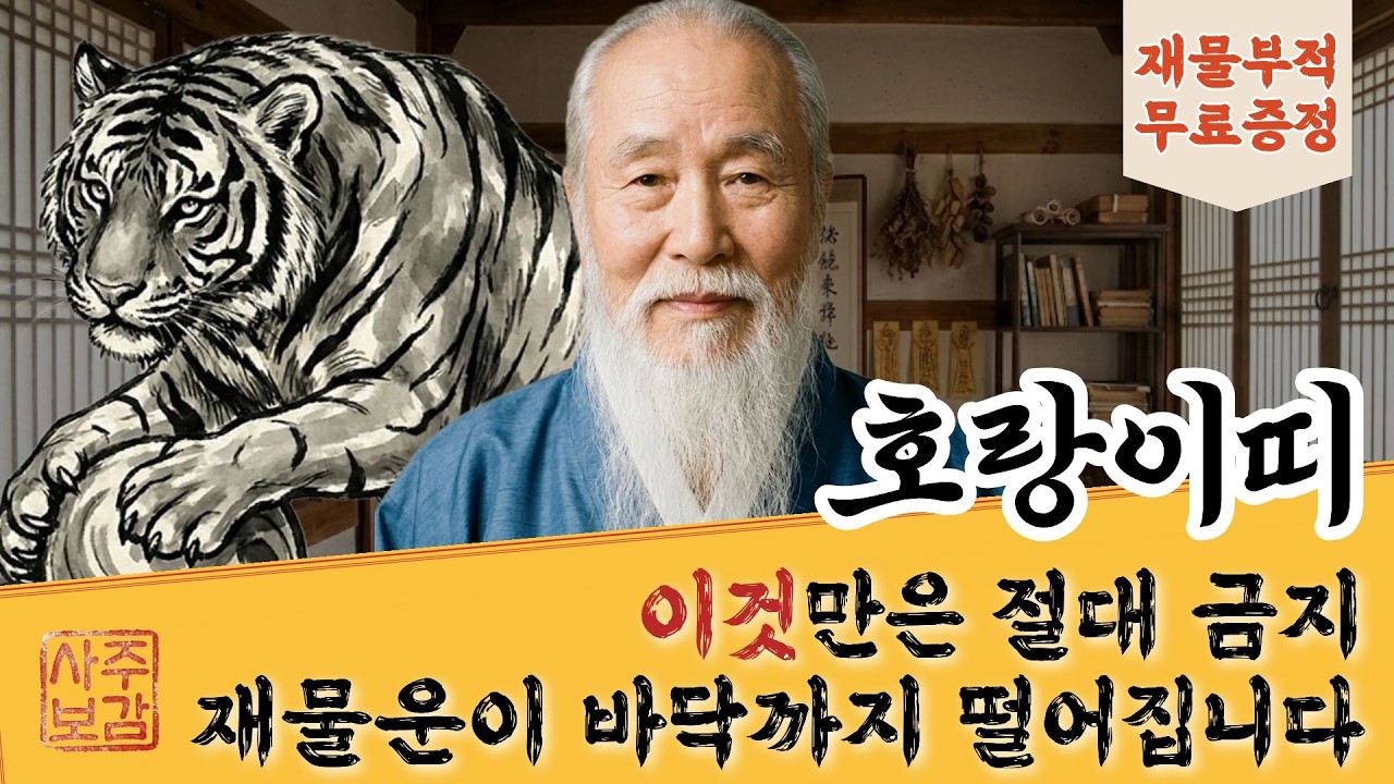 호랑이띠 당장 확인하세요! 지갑 채워줄 '황금 재물부적' 드립니다 (50, 62, 74, 86년생) #띠별운세 #호랑이띠 #사주