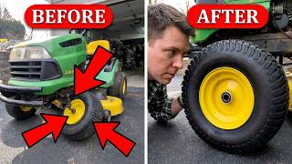 Fix Your Wobbly John Deere 100 Series wheels and Upgrade to Ball Bearings