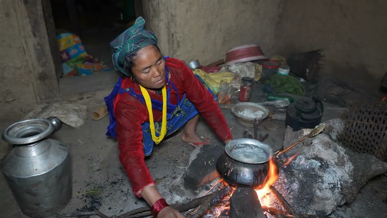 Cooking green chilies in the village ll village life