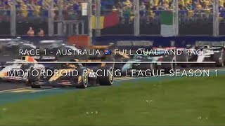 Lucas’s POV: MotorDroid Racing League Season 1 - Race 1 Australia 🇦🇺 Full Quali and Race