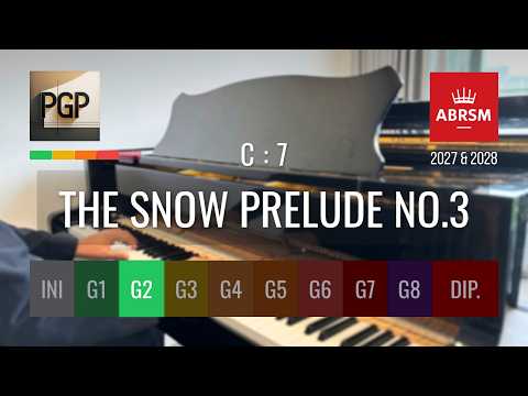 THE SNOW PRELUDE NO. 3 by Einaudi | ABRSM 2027 & 2028 Grade 2 C7 Piano Tutorial