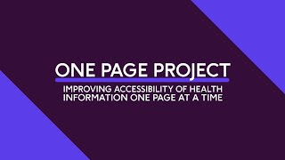 Improving Accessibility of Health Information One Page at a Time | Physiopedia One Page Project