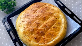 خبز رمضان التركي بدون عجن ، خفيف قطني وسريع جدّاً. ??? The best turkish bread easy recipe