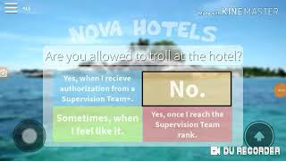 Nova Hotels Application Centre Answers