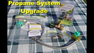 Upgrading our RV propane system with GasStop 90 degree propane hoses and safety valve shutoff