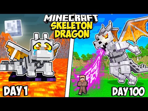 I Survived 100 Days as a SKELETON DRAGON in Minecraft