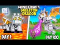 I survived 100 days as a skeleton dragon in minecraft