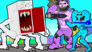 CYBORGS CATNAP & BUBBAPHANT 1.0 VS GIANT FRIDGE EATER! Poppy Playtime Chapter 3 Cartoon Animation