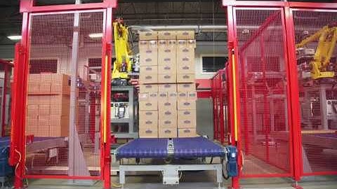 Robotic Palletizing Cell &Transfer Cart - Cases of Frozen Fish