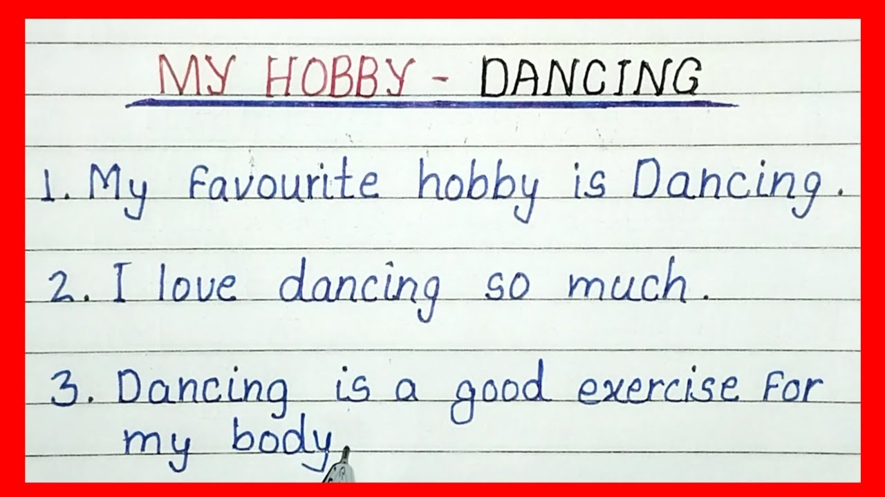 my hobby dancing essay in points