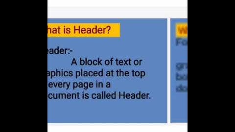 Class 6 Computer Chapter # 1 MS Word Topic # Adding a Predefined Header or Footer