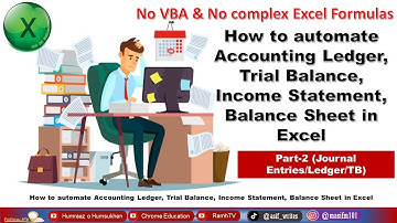 How to automate Accounting Ledger|Trial Balance|Income Statement| Balance Sheet in Excel-NoVBA-2