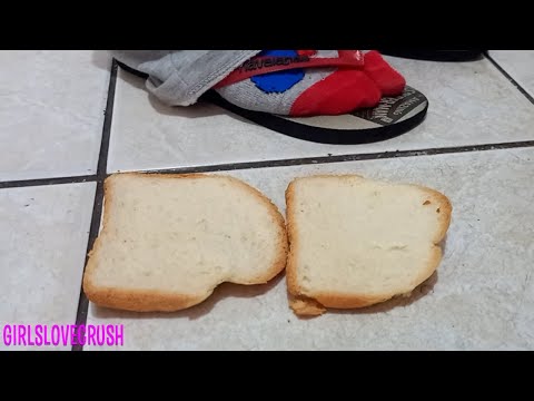 My little sister crushing bread 🍞| Flip flops